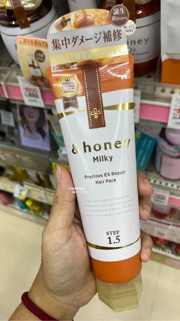 &honey Milky Precious EX Repair Hair Pack Step 1.5 (130g) Masker Perawatan Intensif Rambut Rusak Parah.webp