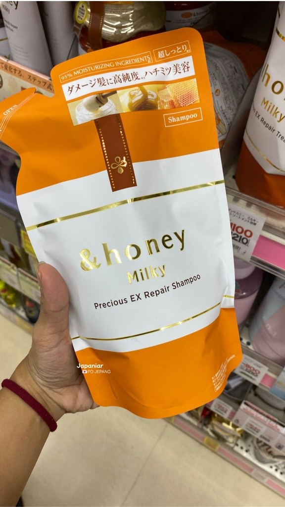 &honey Milky Precious EX Repair Shampoo Refill Pouch Isi Ulang Sampo Rambut Rusak Parah